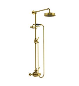 Lefroy Brooks Mackintosh Bateria natryskowa termostatyczna 2-otworowa z deszczownicą Ø 197 mm Polished Brass ML8704PB