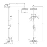 Lefroy Brooks Mackintosh Bateria natryskowa termostatyczna 2-otworowa z deszczownicą Ø 197 mm Chrom MB8704CP