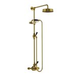Lefroy Brooks Mackintosh Bateria natryskowa termostatyczna 2-otworowa z deszczownicą Ø 197 mm Antique Gold MK8704AG