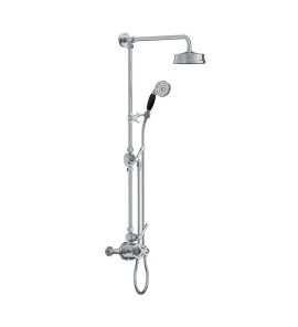 Lefroy Brooks Mackintosh Bateria natryskowa termostatyczna 2-otworowa z deszczownicą Ø 154 mm oraz ze słuchawką na ruchomym uchwycie Chrom ML8743CP