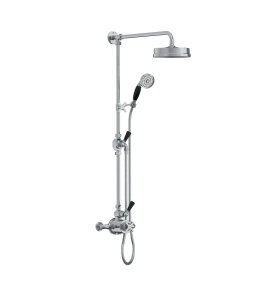 Lefroy Brooks Mackintosh Bateria natryskowa termostatyczna 2-otworowa z deszczownicą Ø 197 mm oraz ze słuchawką na ruchomym uchwycie Chrom MK8744CP