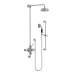 Lefroy Brooks Mackintosh Bateria natryskowa termostatyczna 3-otworowa z deszczownicą Ø 154 mm oraz ze słuchawką na drążku Chrom ML8748CP
