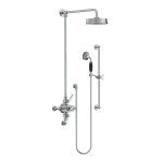 Lefroy Brooks Mackintosh Bateria natryskowa termostatyczna 3-otworowa z deszczownicą Ø 197 mm oraz ze słuchawką na drążku Chrom ML8749CP