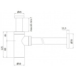 M&Z Syfon umywalkowy butelkowy okrągły czarny mat A750/CZAR