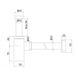 M&Z Syfon umywalkowy butelkowy kwadratowy czarny mat A740/CZAR