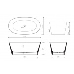 Marmorin Duo II Wanna wolnostojąca z czarnym panelem Biały P_W_536_06_1500