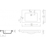 Marmorin Moira Bis 70 Umywalka meblowa/wpuszczana w blat biała 280 070 020 01 0 / P_U_059_02_0700