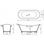 Marmorin Pia Wanna wolnostojąca bez przelewu biała 588 160 020 01 0 / P_W_070_05_1607
