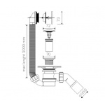 Marmorin Zestaw syfonowo-przelewowy z korkiem Click-Clack chrom SWK