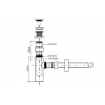 Marmorin Syfon z korkiem Click-Clack chrom ZCC