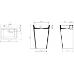 Marmorin Tebe 55 S Umywalka stojąca-przyścienna Biały P_S_082_10_0550