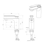 Massi Concepcion Bateria umywalkowa niska czarny mat MSBU-C007N WIETRZENIE MAGAZYNÓW!!