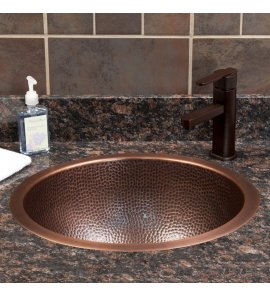 Umywalka Cobre Miedziana młotkowana wpuszczana w blat 40 cm SLZOW-008.40