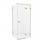 New Trendy Avexa Gold Kabina prysznicowa prawa 80x80x200 cm Złoty szczotkowany EXK-1731