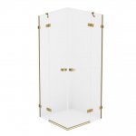 New Trendy Avexa Gold Kabina prysznicowa dwudrzwiowa 110x110x200 cm Złoty szczotkowany EXK-1887