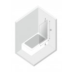 New Trendy Avexa Gold Parawan wannowy 90x150 cm Złoty szczotkowany EXK-2008