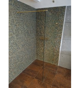      New Trendy Avexa Kabina prysznicowa Walk-In 110x200 gold shine EXK-1814 WYPRZEDAŻ EKSPOZYCJI!!