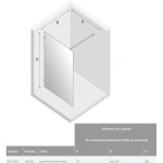      New Trendy Avexa Kabina prysznicowa Walk-In 110x200 gold shine EXK-1814 WYPRZEDAŻ EKSPOZYCJI!!