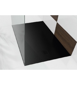 New Trendy Mori Brodzik prostokątny 100x90x3 cm czarny B-0404