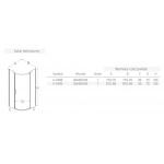 New Trendy New Komfort Black Kabina Prysznicowa półokrągła 90x90x195 cm K-0469