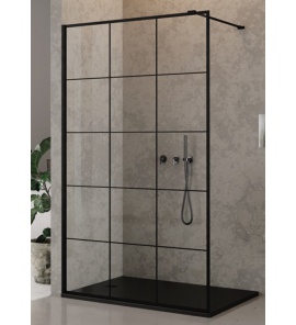 New Trendy New Modus Black Ścianka Prysznicowa Walk-In z ramką dekoracyjną 100x200 cm czarna EXK-0103