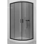 New Trendy New Varia Black Kabina Prysznicowa półokrągła 80x80x190 cm grafit K-0451