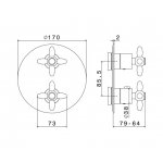 Newform Antea Bateria prysznicowa termostatyczna podtynkowa część zewnętrzna chrom 67668E.21.018
