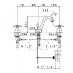   Newform Antea Bateria umywalkowa 3-otworowa z korkiem z małą wylewką złoty 9105.61.020