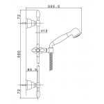 Newform Antea Drążek prysznicowy ścienny ze słuchawką i wężem chrom 9191.21.018
