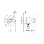 Newform Antea Przełącznik podtynkowy część zewnętrzna chrom 67666E.21.018