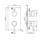 Newform Bateria prysznicowa jednouchwytowa podtynkowa z przełącznikiem na dwa wyjścia część zewnętrzna chrom 67693E.21.018