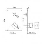 Newform Blink Bateria prysznicowa termostatyczna podtynkowa z jednym wyjściem część zewnętrzna chrom 70410E.21.018