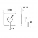 Newform Blink Bateria prysznicowa jednouchwytowa podtynkowa z jednym wyjściem część zewnętrzna chrom 70875E.21.018