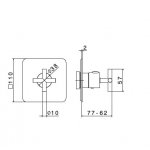 Newform Blink luxury Bateria prysznicowa termostatyczna podtynkowa z teksturą część zewnętrzna chrom 69827E.21.018