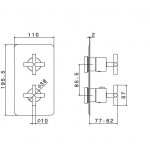 Newform Blink luxury Bateria prysznicowa termostatyczna podtynkowa z teksturą część zewnętrzna chrom 69828E.21.018