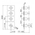 Newform Blink Bateria prysznicowa termostatyczna podtynkowa z trzema wyjściami część zewnętrzna chrom 69810E.21.018