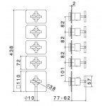 Newform Blink luxury Bateria prysznicowa termostatyczna podtynkowa z czterema wyjściami z teksturą część zewnętrzna chrom 69821E.21.018