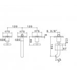   Newform Blink Bateria umywalkowa 3-otworowa podtynkowa część zewnętrzna czarny mat 70820E.01.093
