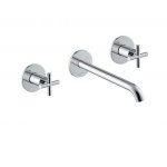 Newform Blink Bateria umywalkowa z długą wylewką 3-otworowa podtynkowa część zewnętrzna chrom 70822E.21.018