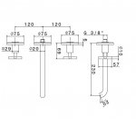 Newform Blink Bateria umywalkowa z długą wylewką 3-otworowa podtynkowa część zewnętrzna chrom 70822E.21.018
