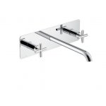 Newform Blink Bateria umywalkowa z długą wylewką 3-otworowa podtynkowa część zewnętrzna chrom 70823E.21.018