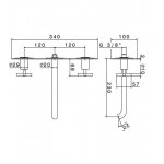 Newform Blink luxury Bateria umywalkowa z długą wylewką 3-otworowa podtynkowa część zewnętrzna z teksturą chrom 70923E.21.018