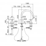   Newform Blink Bateria umywalkowa 3-otworowa z małą wylewką błyszczące złoto PVD 70800.61.020