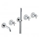 Newform Blink Bateria wannowa podtynkowa z zestawem prysznicowym część zewnętrzna chrom 70873E.21.018