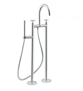 Newform Blink Bateria wannowa podłogowa z kolumnami z zestawem prysznicowym chrom 70886C.21.018