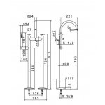 Newform Blink Bateria wannowa podłogowa z kolumnami z zestawem prysznicowym chrom 70886C.21.018