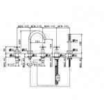   Newform Blink luxury Bateria wannowa 5-otworowa na brzeg wanny z teksturą szczotkowany brąz 70982C.31.023