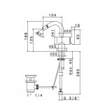 Newform Blink Chic luxury Bateria bidetowa jednouchwytowa z korkiem z teksturą chrom 71125.21.018