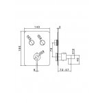 Newform Blink Chic Bateria prysznicowa termostatyczna podtynkowa z dwoma wyjściami część zewnętrzna chrom 70417E.21.018