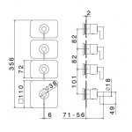 Newform Blink Chic Bateria prysznicowa termostatyczna podtynkowa z trzema wyjściami część zewnętrzna chrom 69830E.21.018